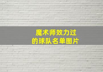 魔术师效力过的球队名单图片