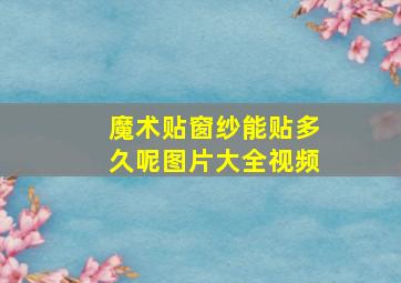 魔术贴窗纱能贴多久呢图片大全视频