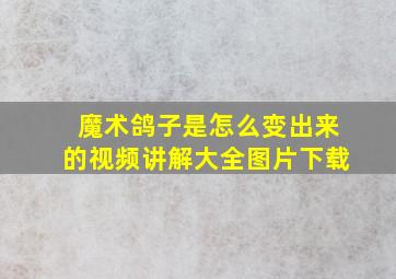 魔术鸽子是怎么变出来的视频讲解大全图片下载