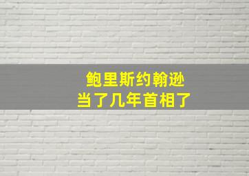 鲍里斯约翰逊当了几年首相了