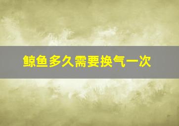 鲸鱼多久需要换气一次