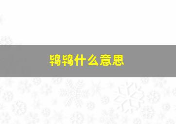 鸨鸨什么意思