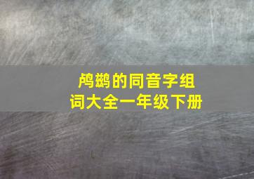 鸬鹚的同音字组词大全一年级下册