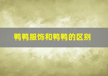 鸭鸭服饰和鸭鸭的区别