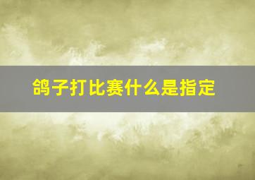 鸽子打比赛什么是指定