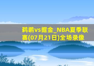 鹈鹕vs掘金_NBA夏季联赛(07月21日)全场录像