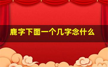 鹿字下面一个几字念什么