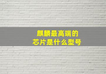 麒麟最高端的芯片是什么型号