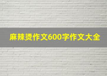 麻辣烫作文600字作文大全