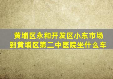 黄埔区永和开发区小东市场到黄埔区第二中医院坐什么车