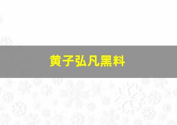 黄子弘凡黑料