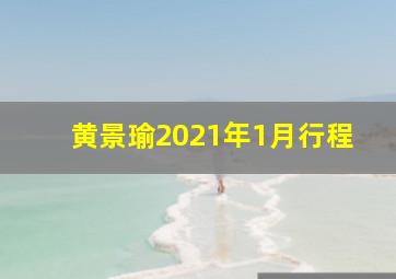 黄景瑜2021年1月行程