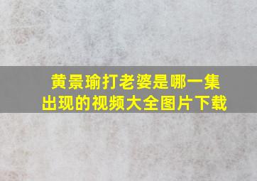 黄景瑜打老婆是哪一集出现的视频大全图片下载