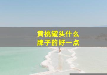 黄桃罐头什么牌子的好一点