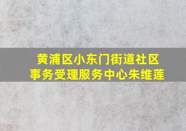 黄浦区小东门街道社区事务受理服务中心朱维莲