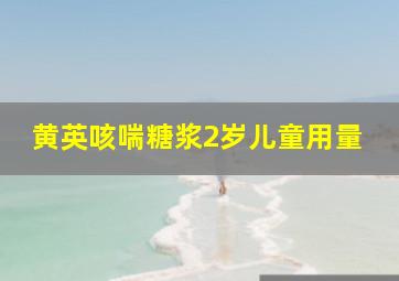 黄英咳喘糖浆2岁儿童用量