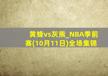 黄蜂vs灰熊_NBA季前赛(10月11日)全场集锦