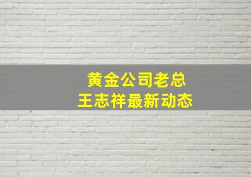 黄金公司老总王志祥最新动态