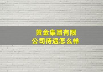 黄金集团有限公司待遇怎么样