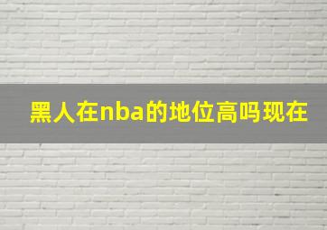 黑人在nba的地位高吗现在