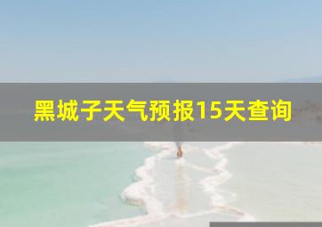 黑城子天气预报15天查询