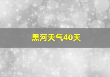 黑河天气40天