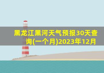 黑龙江黑河天气预报30天查询(一个月)2023年12月