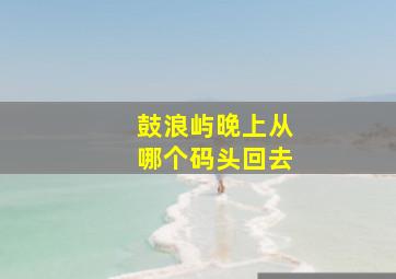 鼓浪屿晚上从哪个码头回去