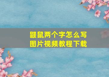 鼹鼠两个字怎么写图片视频教程下载