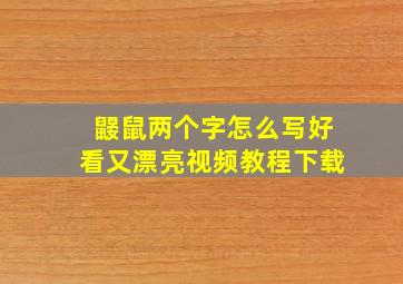 鼹鼠两个字怎么写好看又漂亮视频教程下载