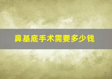 鼻基底手术需要多少钱