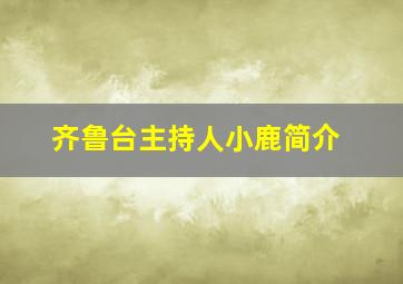 齐鲁台主持人小鹿简介