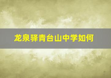 龙泉驿青台山中学如何