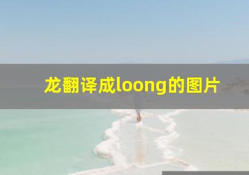 龙翻译成loong的图片